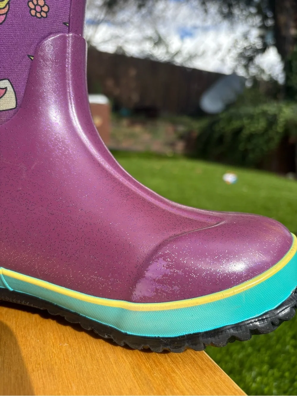 Kids Bog Insulated Rain Boots- Purple Unicorn - Size 4